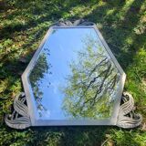 Miroir ancien biseauté à décor feuillage – Style Art déco