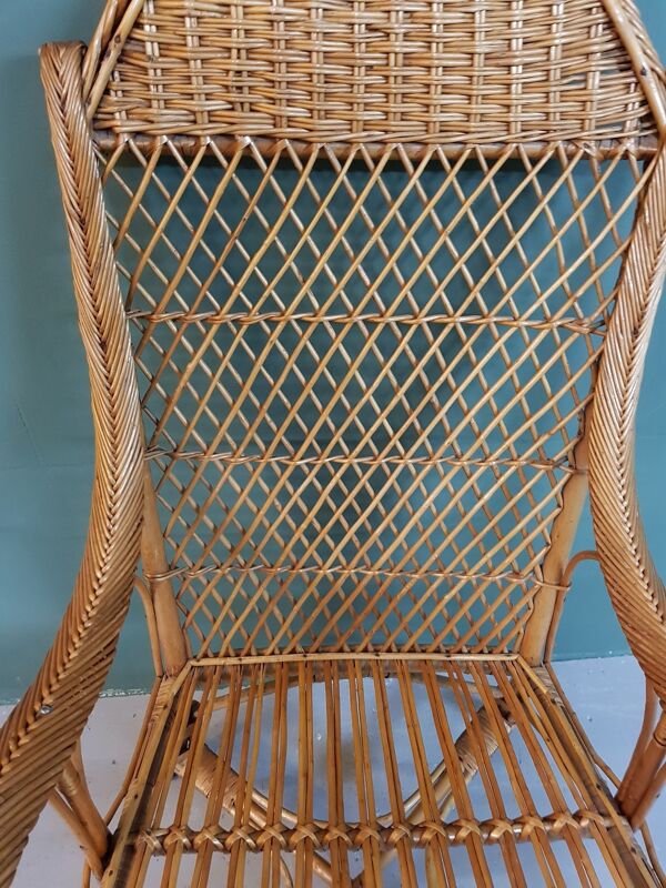 fauteuil en osier rotin tressé hollandais