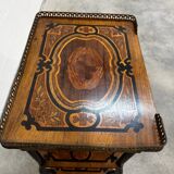 Napoleon III side table in marquetry and gilding