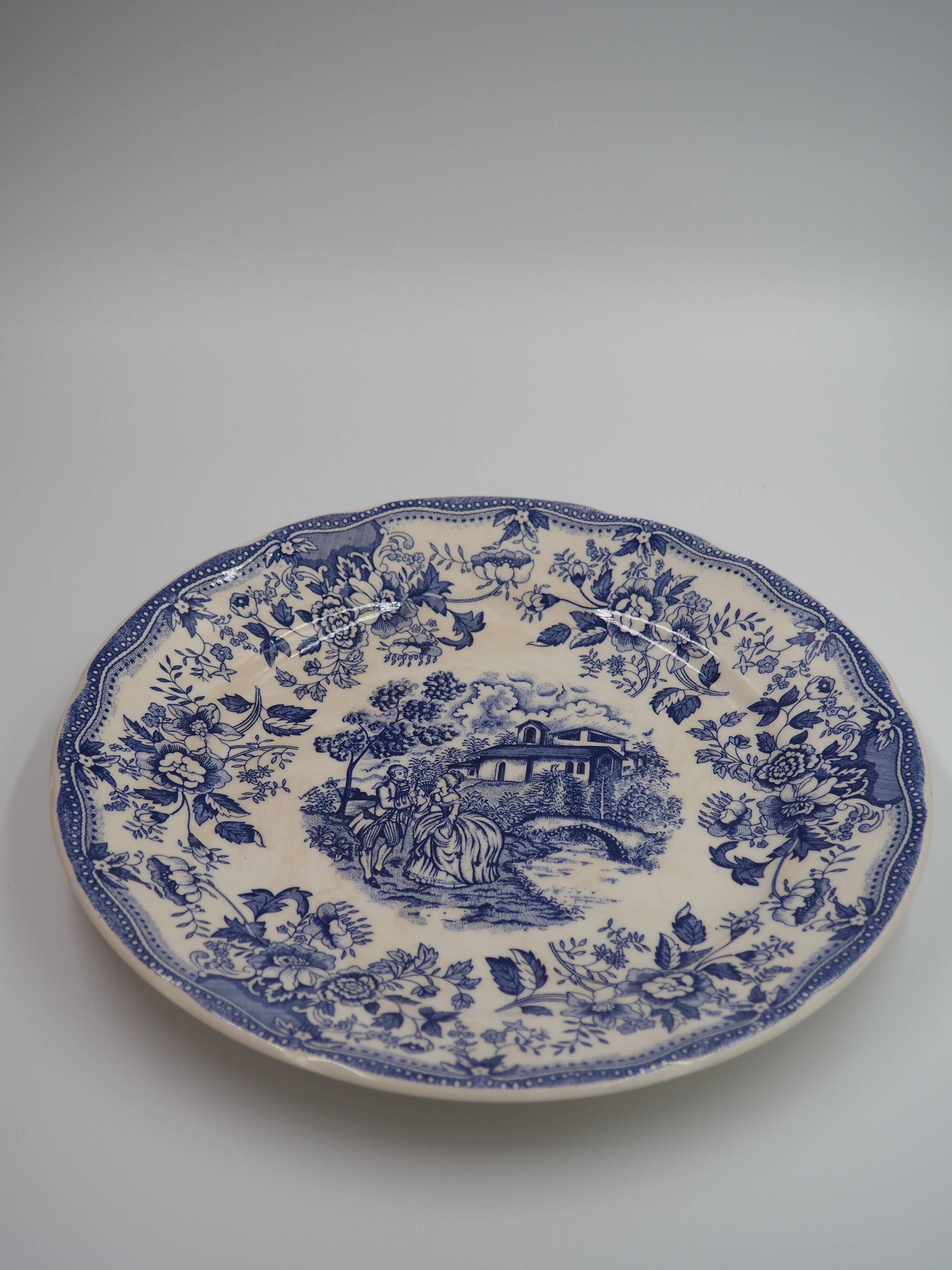 Large plate with blue pattern