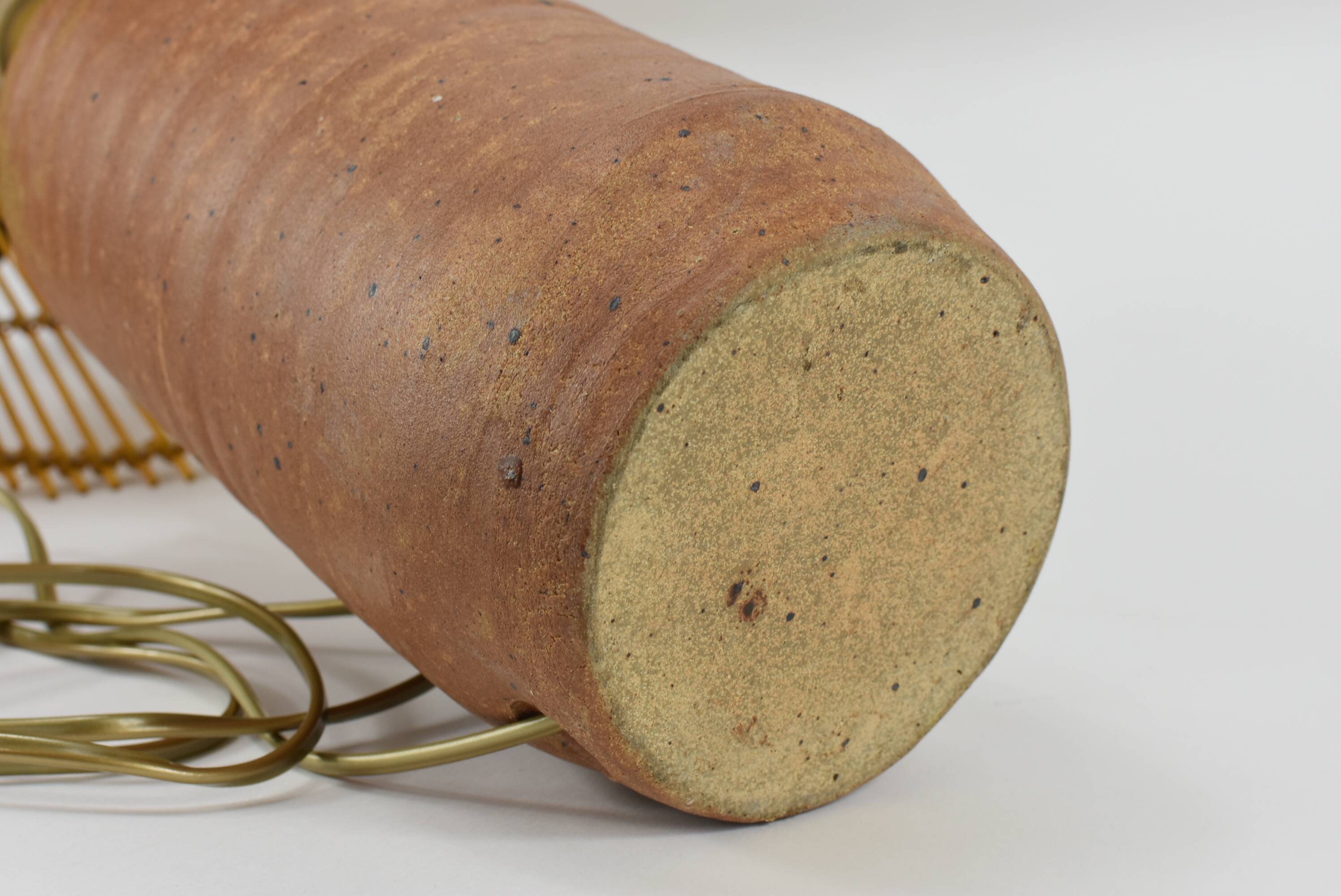 Brown stoneware lamp