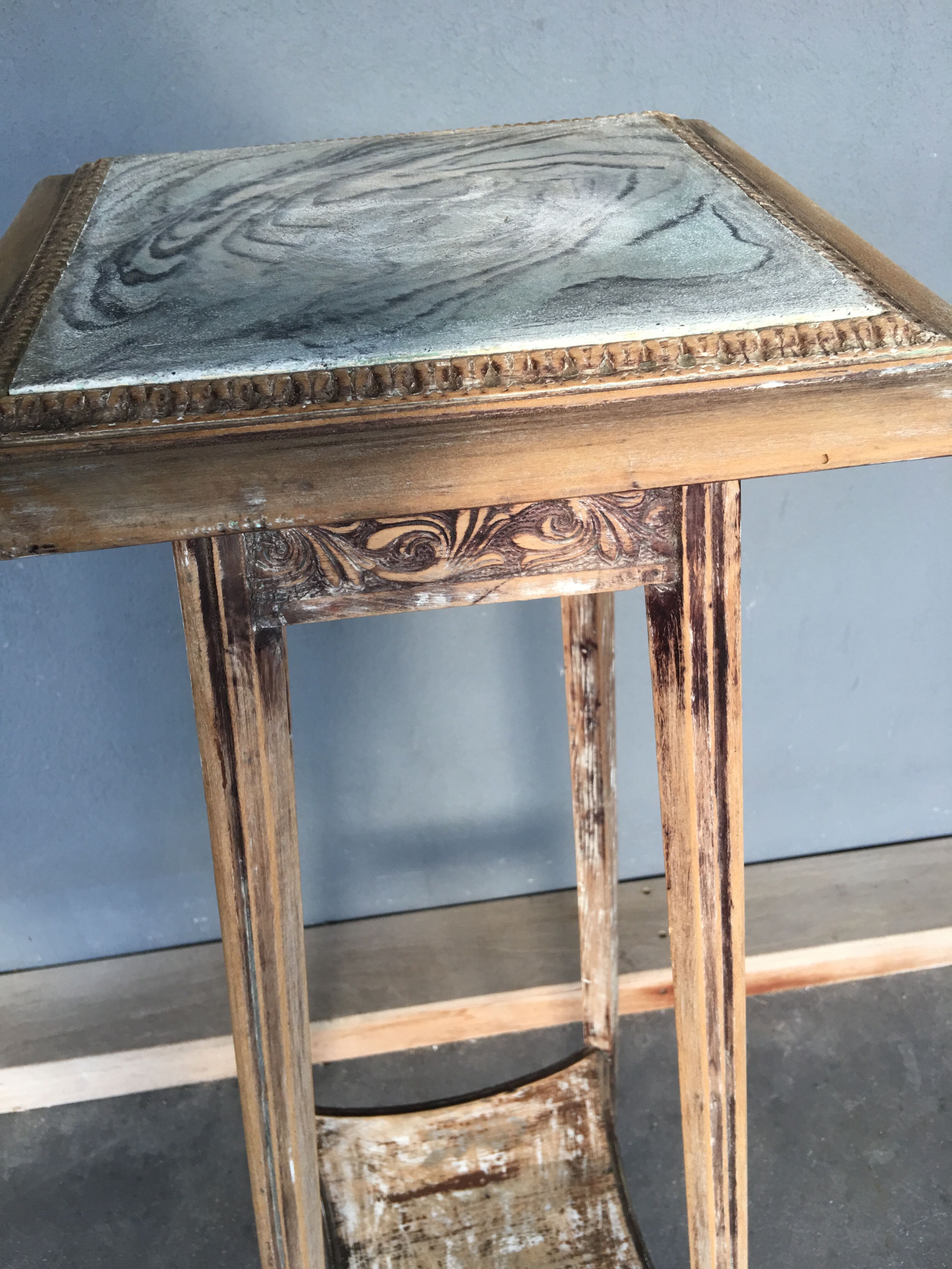 Wood and ceramic side table, 1930