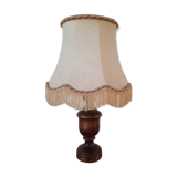 Turned wooden bedside lamp