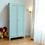 Vintage Parisian wardrobe, blue-green and gray