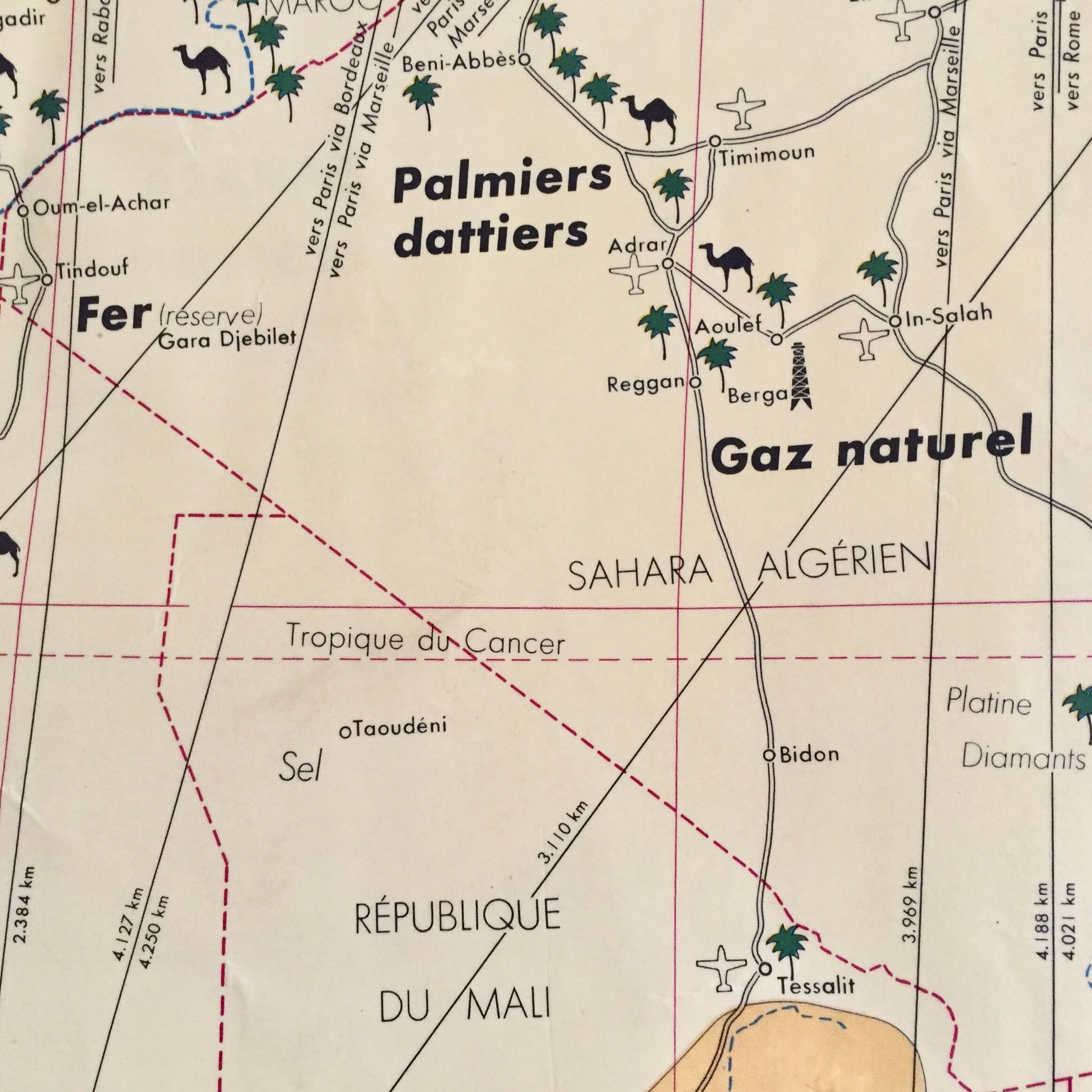 Black African political and economic 1962 school map