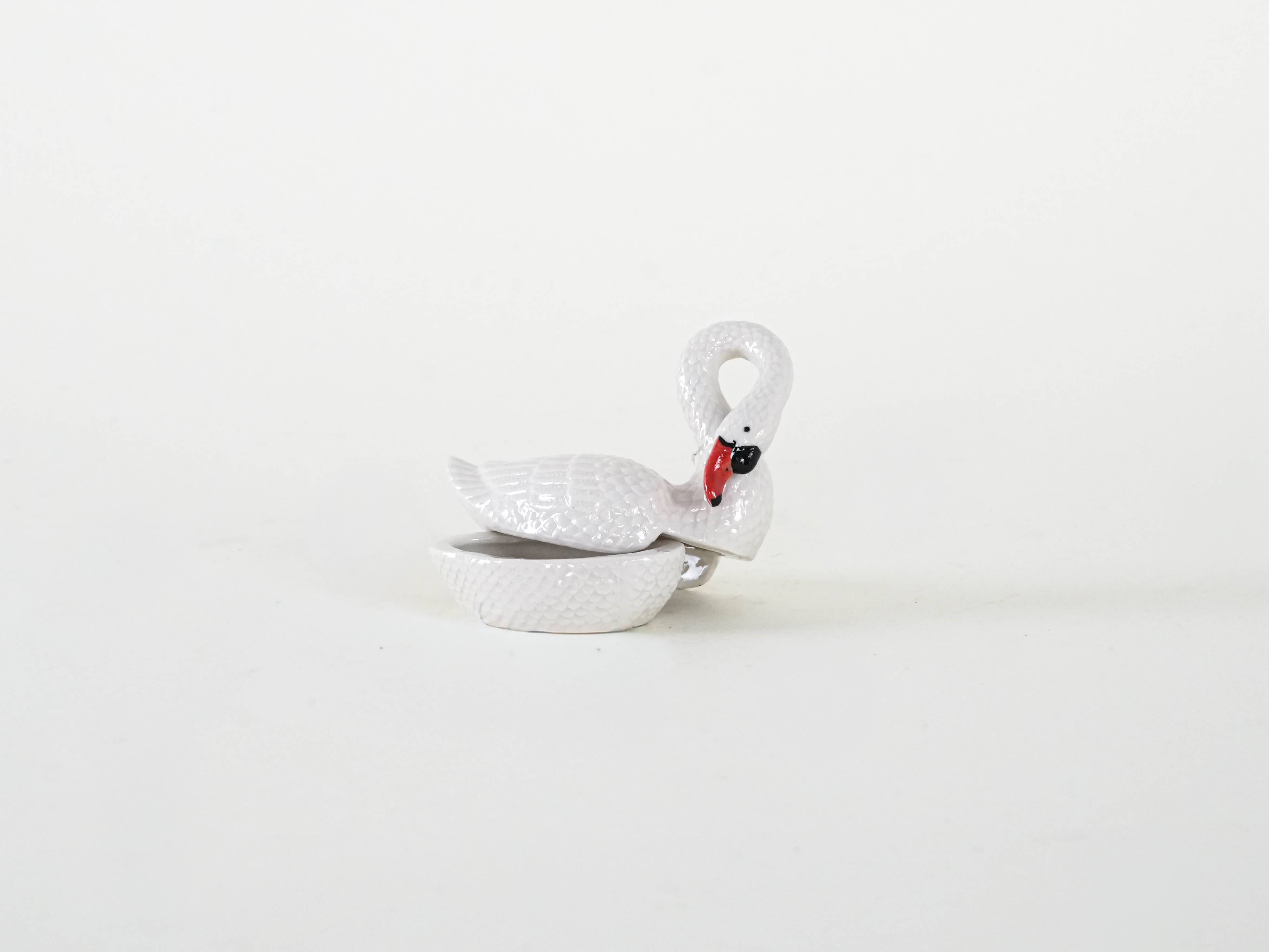 Porcelain swan box, 1960s, made in Europe