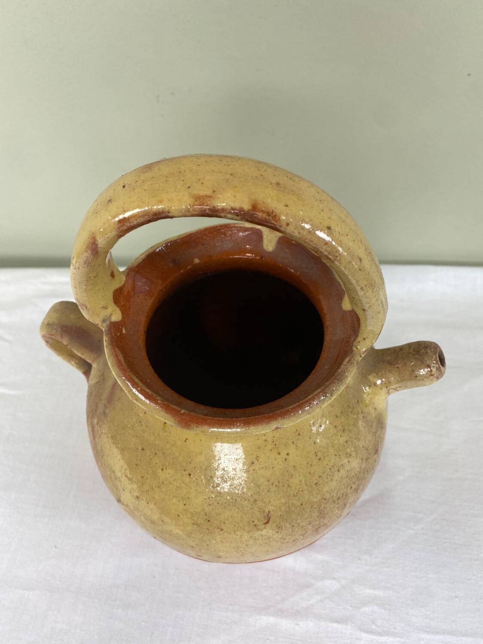 Glazed terracotta jug