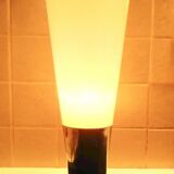 Old lamp design art deco vintage metal and opaline