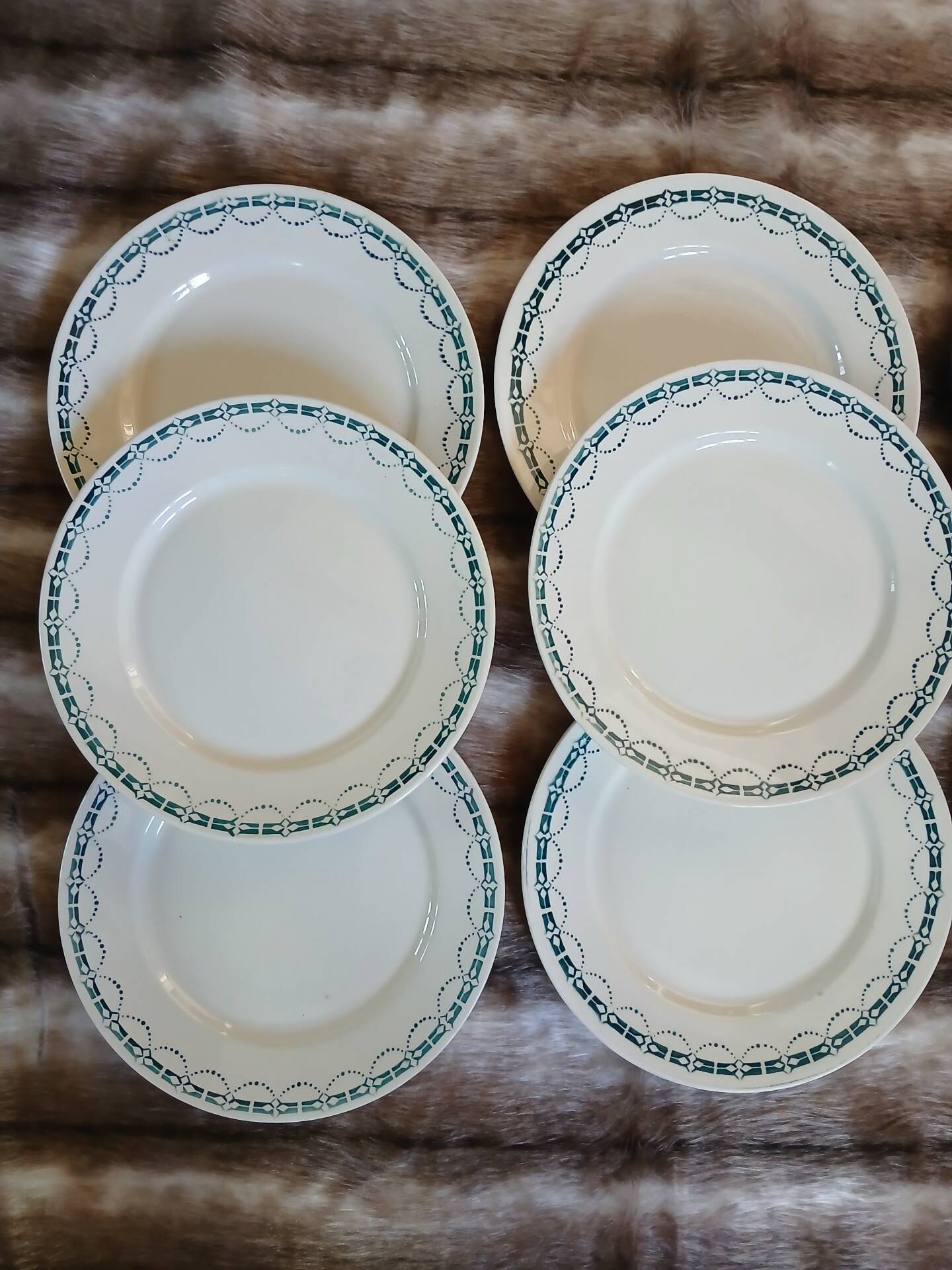 12 flat plates in ironstone from Badonviller