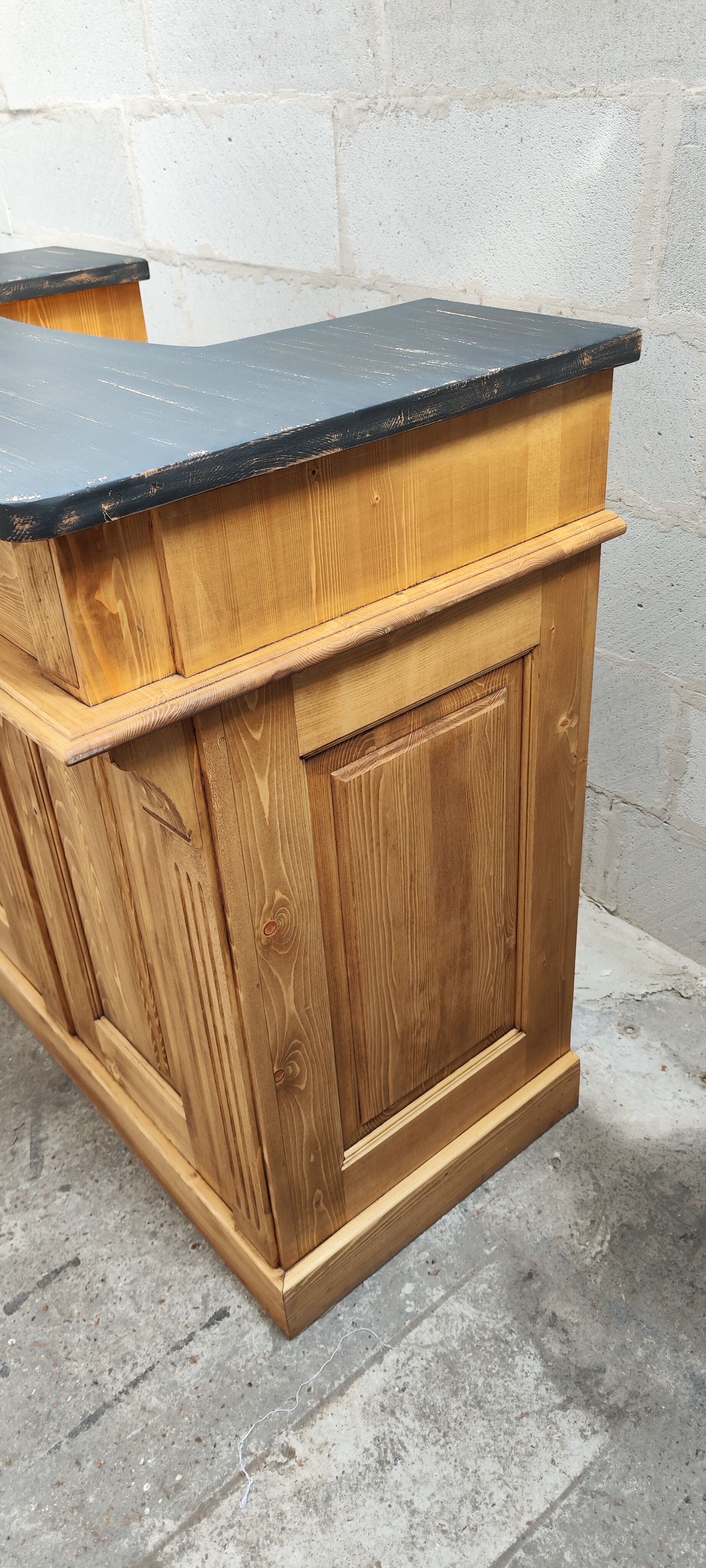 Waxed pine counter bar crate furniture trade
