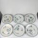 Set of 6 flat plates model "Oeillet", KG Lunéville, ironstone, 19th century