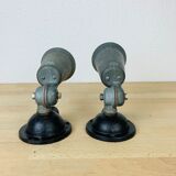 Pair of industrial metal spot wall lights in loft style.