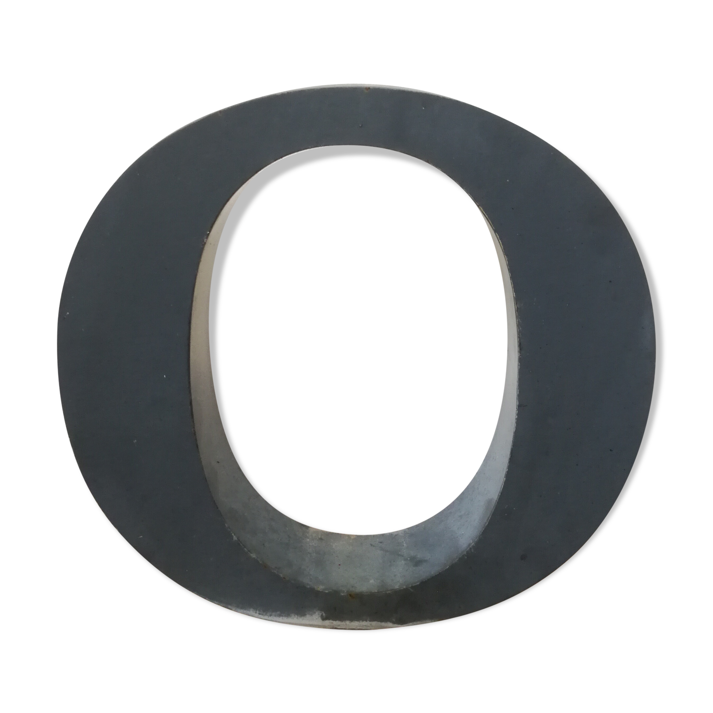 Letter O old embossed and zinc