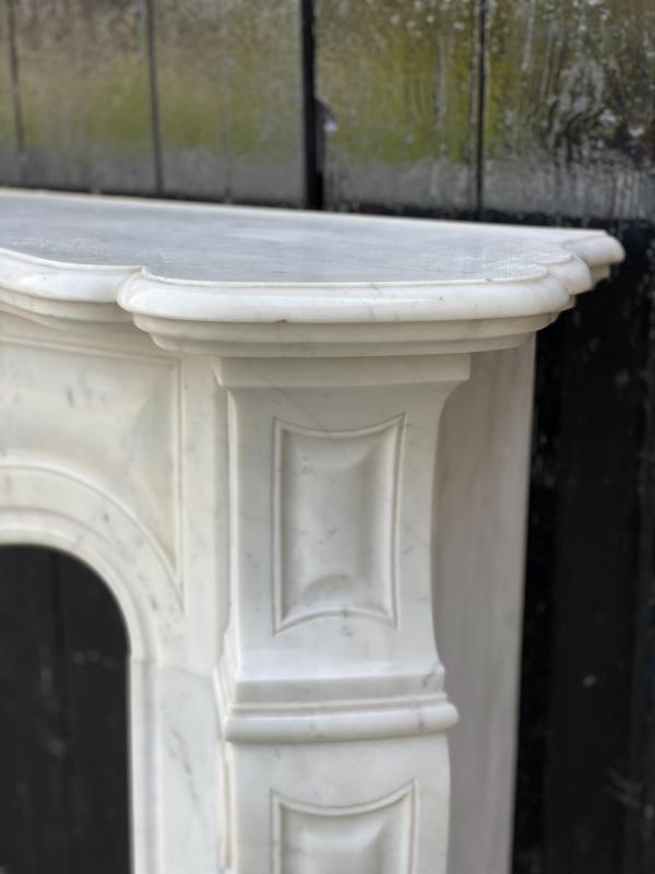 Louis XV Style Fireplace In Carrara Marble
