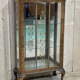 English walnut showcase from the 1950s