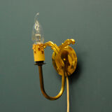 Art nouveau style brass wall lamp