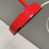 Swedish Elidus table lamp in red with adjustable brass swan neck 1970-80s
