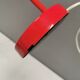 Swedish Elidus table lamp in red with adjustable brass swan neck 1970-80s