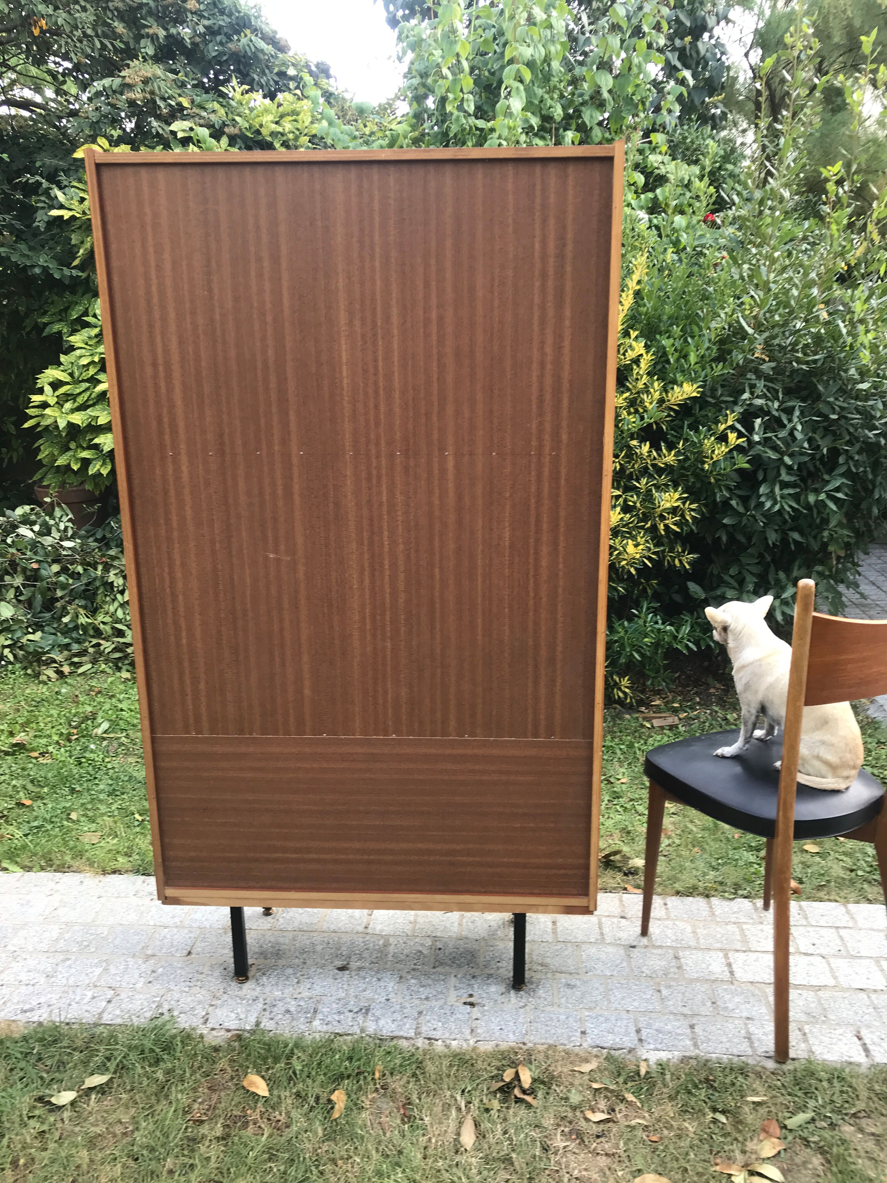 Vintage metal feet modernist showcase bookcase 1960