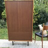 Vintage metal feet modernist showcase bookcase 1960