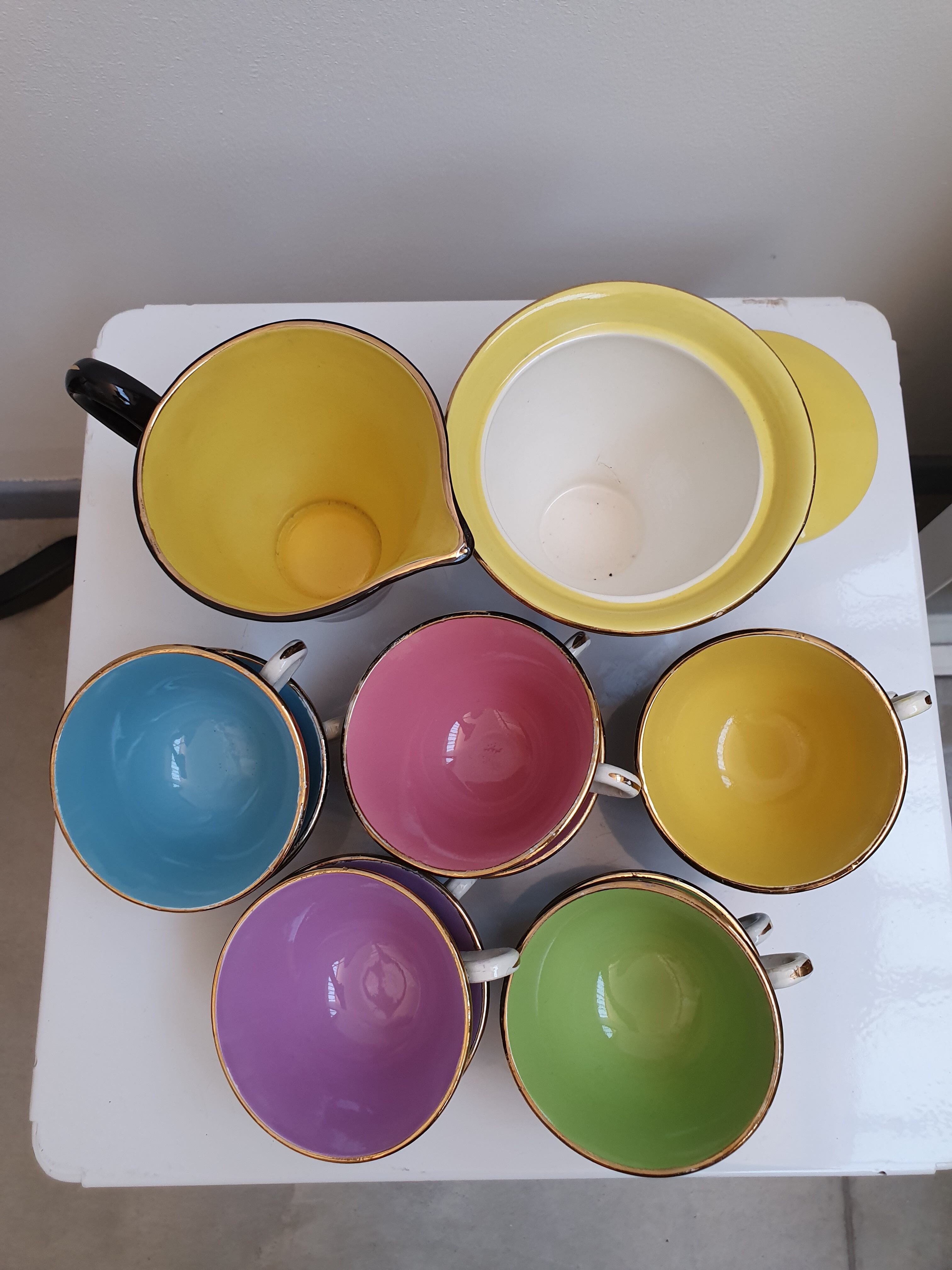 Black 60s coffee service Digoin - Sarreguemines