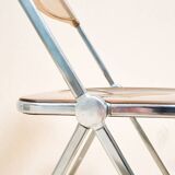 Folding chair plexiglass smoked by Giancarlo Piretti for Castelli