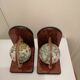 Paire de serre livres globe bois
