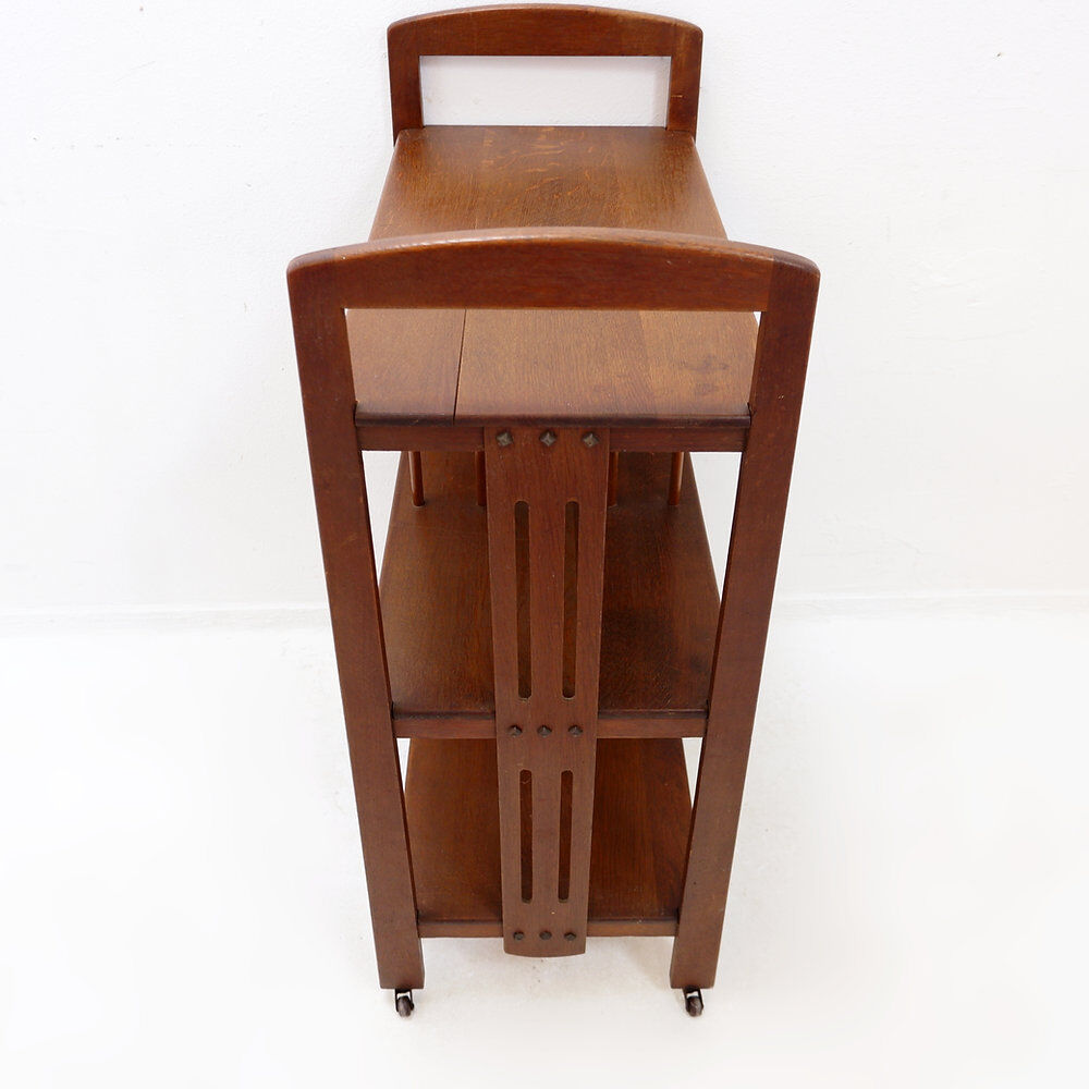 Art Deco shelf - Magazine rack on wheels