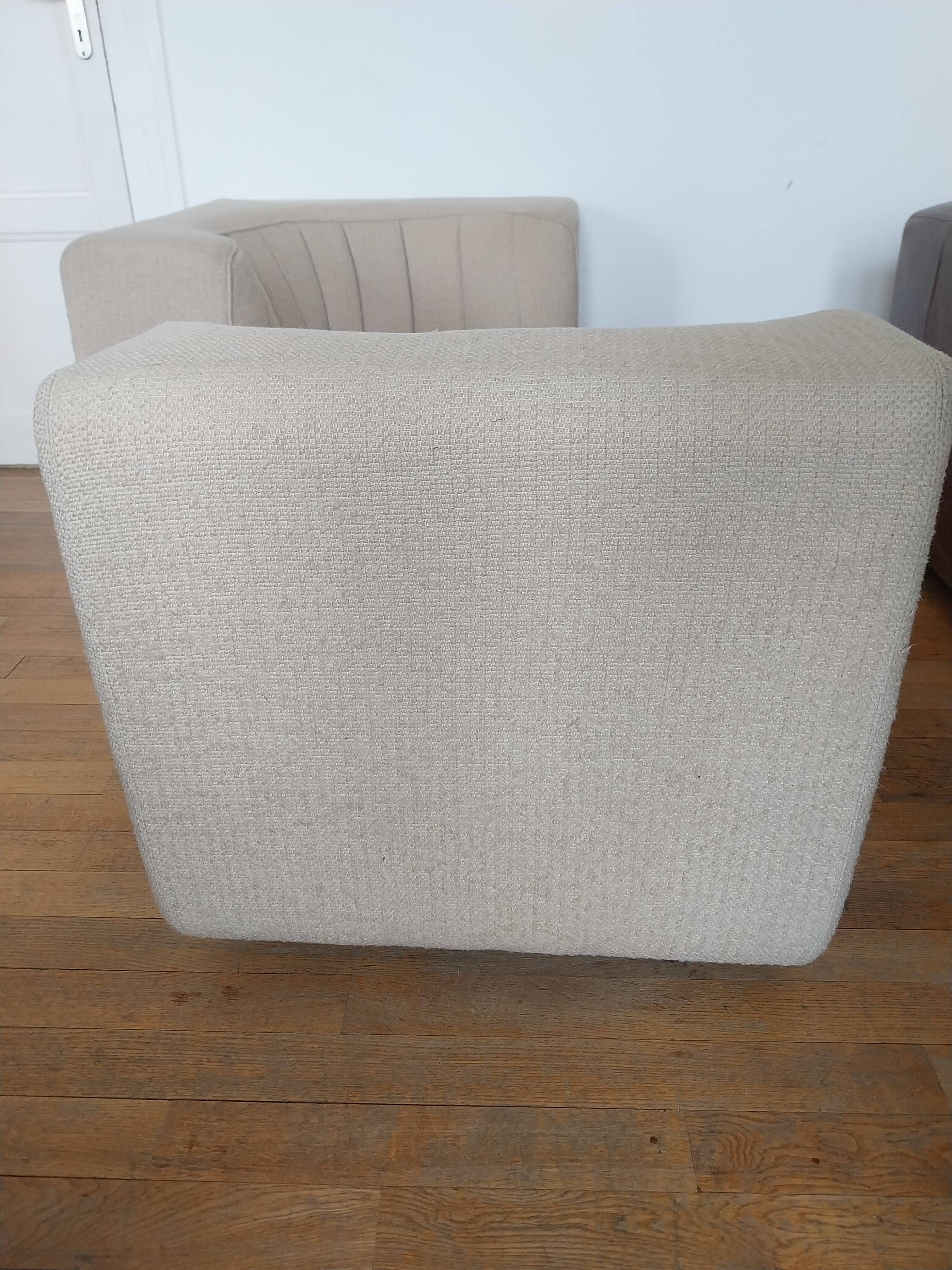 Pair of Novemila armchairs Tito Agnoli for international furniture 70s