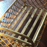 Lit pour poupée en rotin vintage