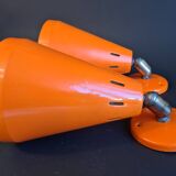 Authentic Pair of Seventies Orange wall lights from the "MBLE" brand.