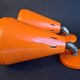 Authentic Pair of Seventies Orange wall lights from the "MBLE" brand.