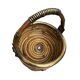 Rattan & Brass Handled Basket | Round Handle Basket | Italy 1970s