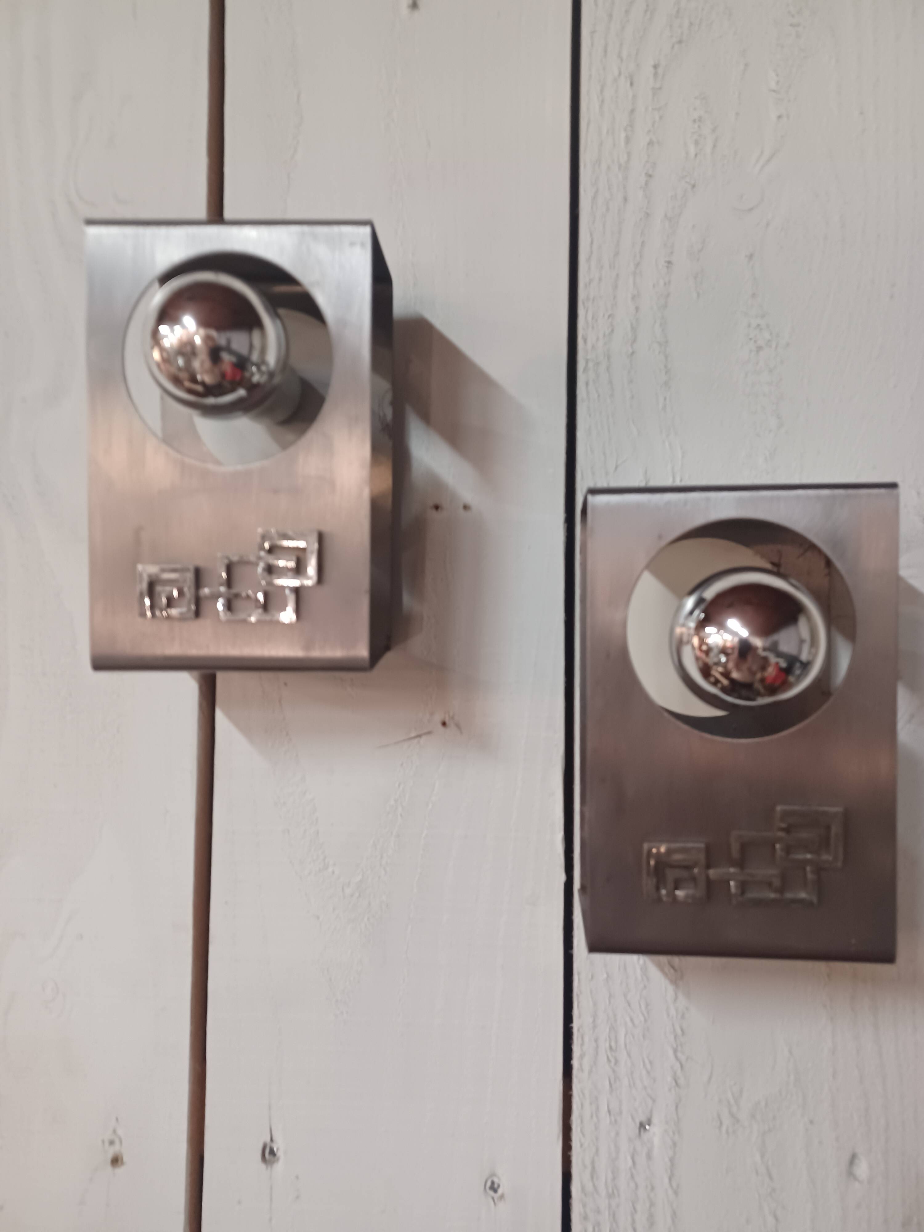 Pair of wall lights, 70'S