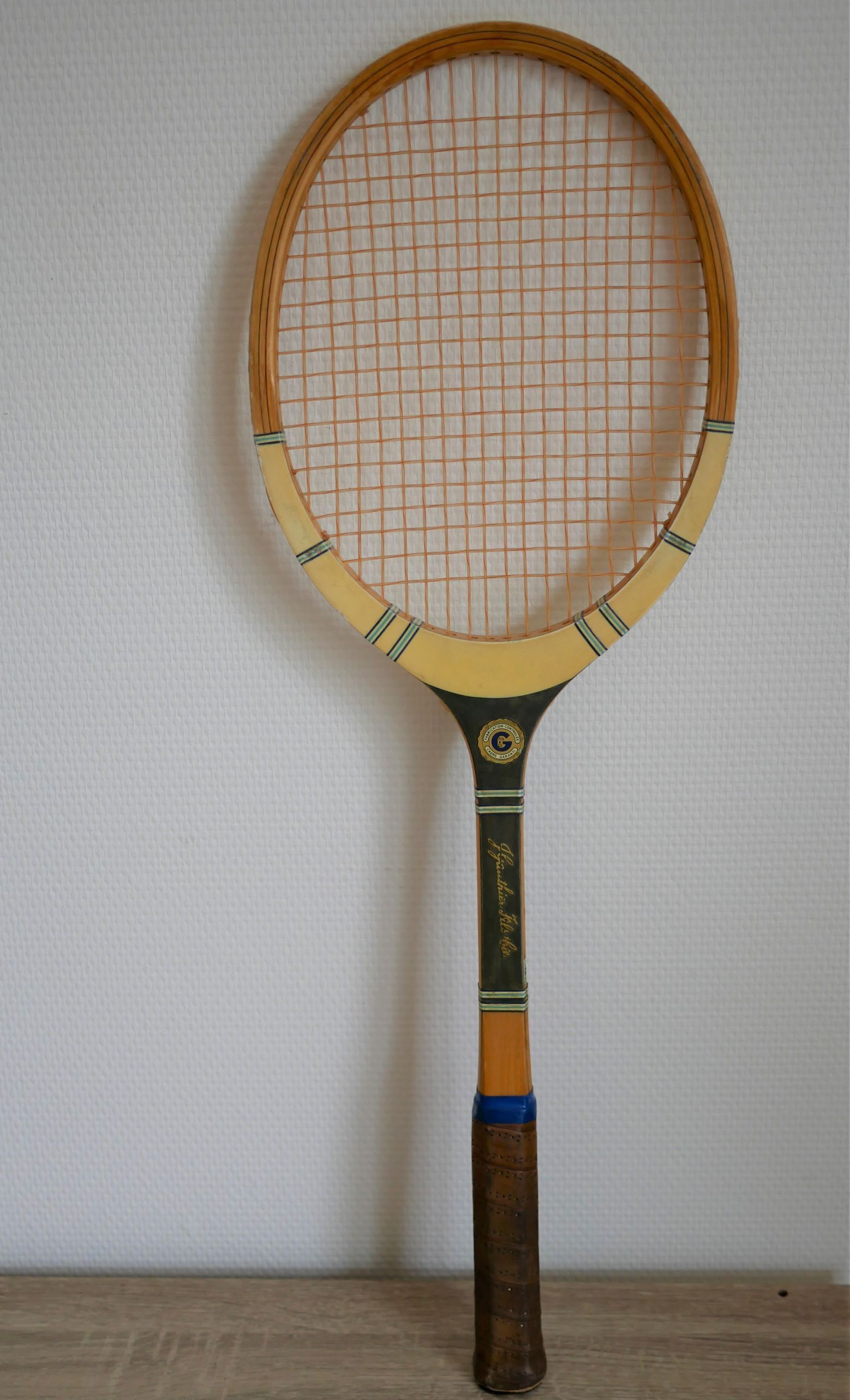 Old tennis racket J. Gauthier made in France