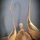 Duo brass swans