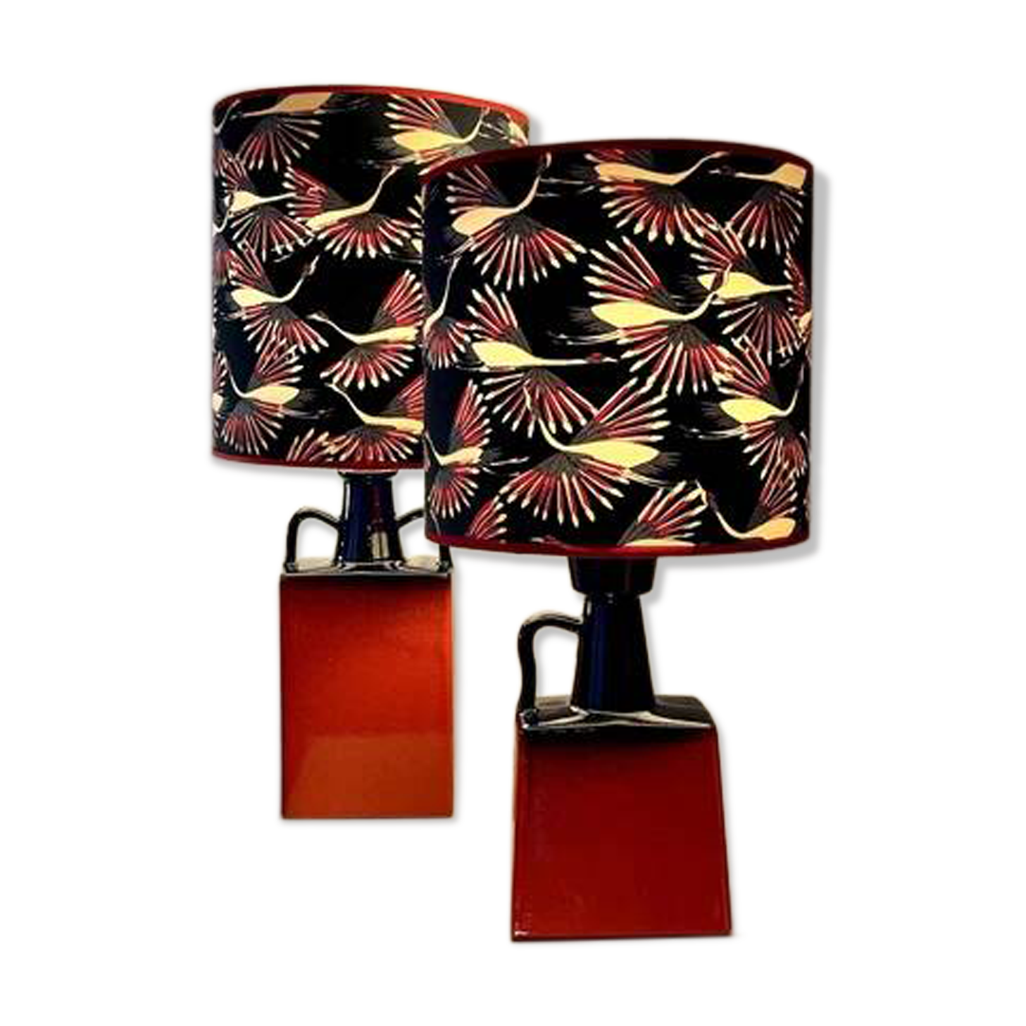 Unique designer lamp pair by Walter Brecht - West German ceramics