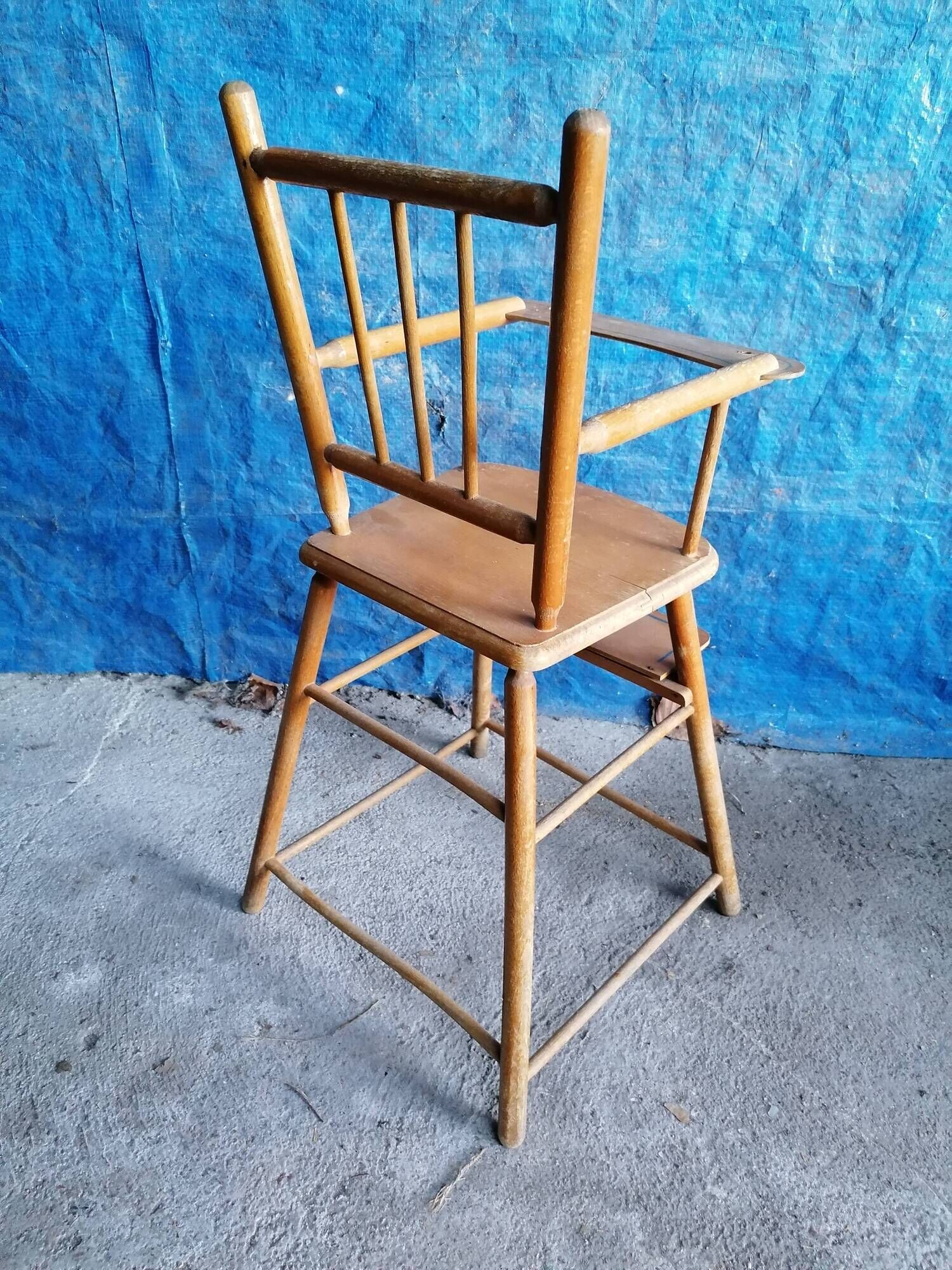 High wooden chair doll
