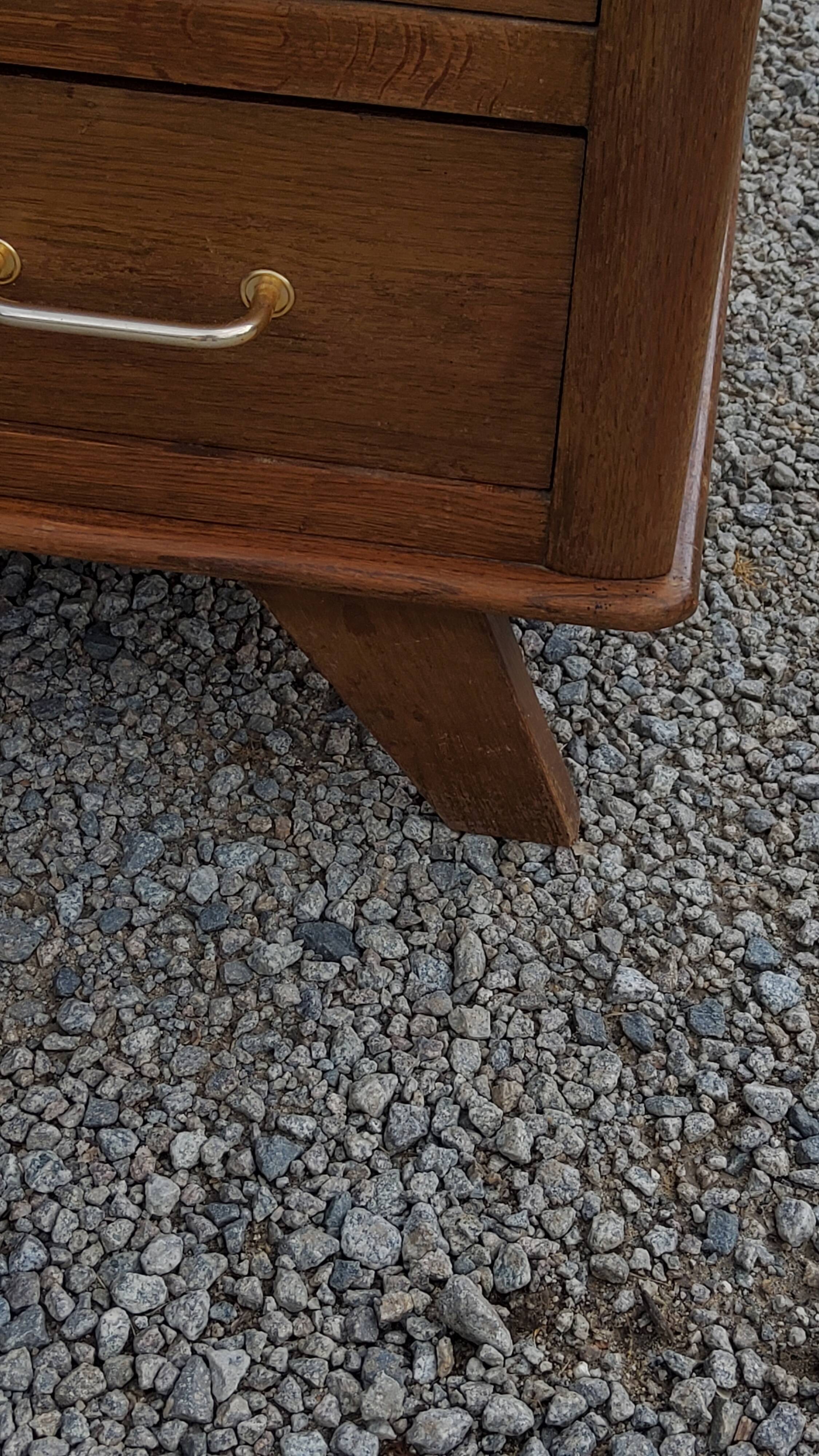 Vintage oak chest of drawers feet compass 4 drawers from the 50s