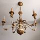 Antique gilded silver chandelier Florentine Rococo Louis XV Italy