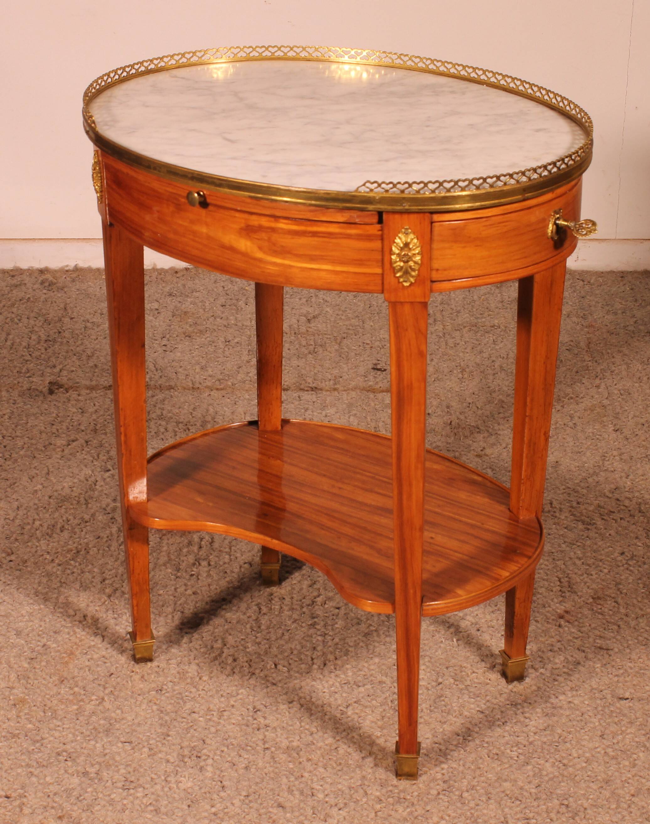 Louis XVI Rosewood Side Table With Writing Desk