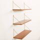 Danish mid century teak floating shelves set of 3, 1960s