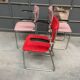 Set of 3 vintage cantilever chairs reupholstered.