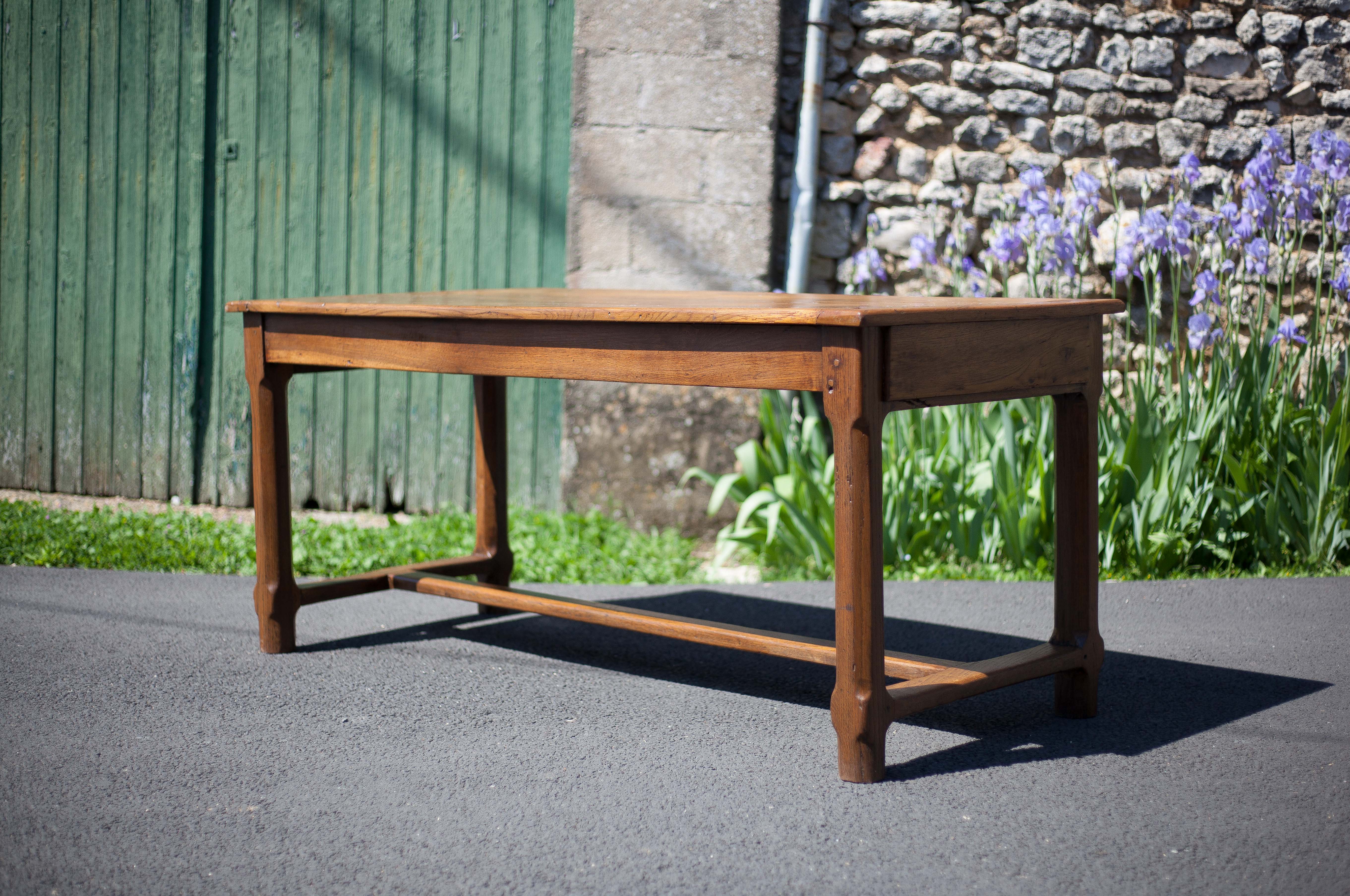 Wood farmhouse table, antique wood table, dining table, table with drawer, kitchen, countryside