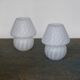 Pair of vintage mushroom table lamps - 1960s - swirled Murano glass - Italian design