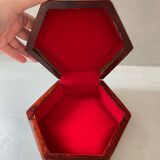 Vintage mother-of-pearl and wood jewelry box