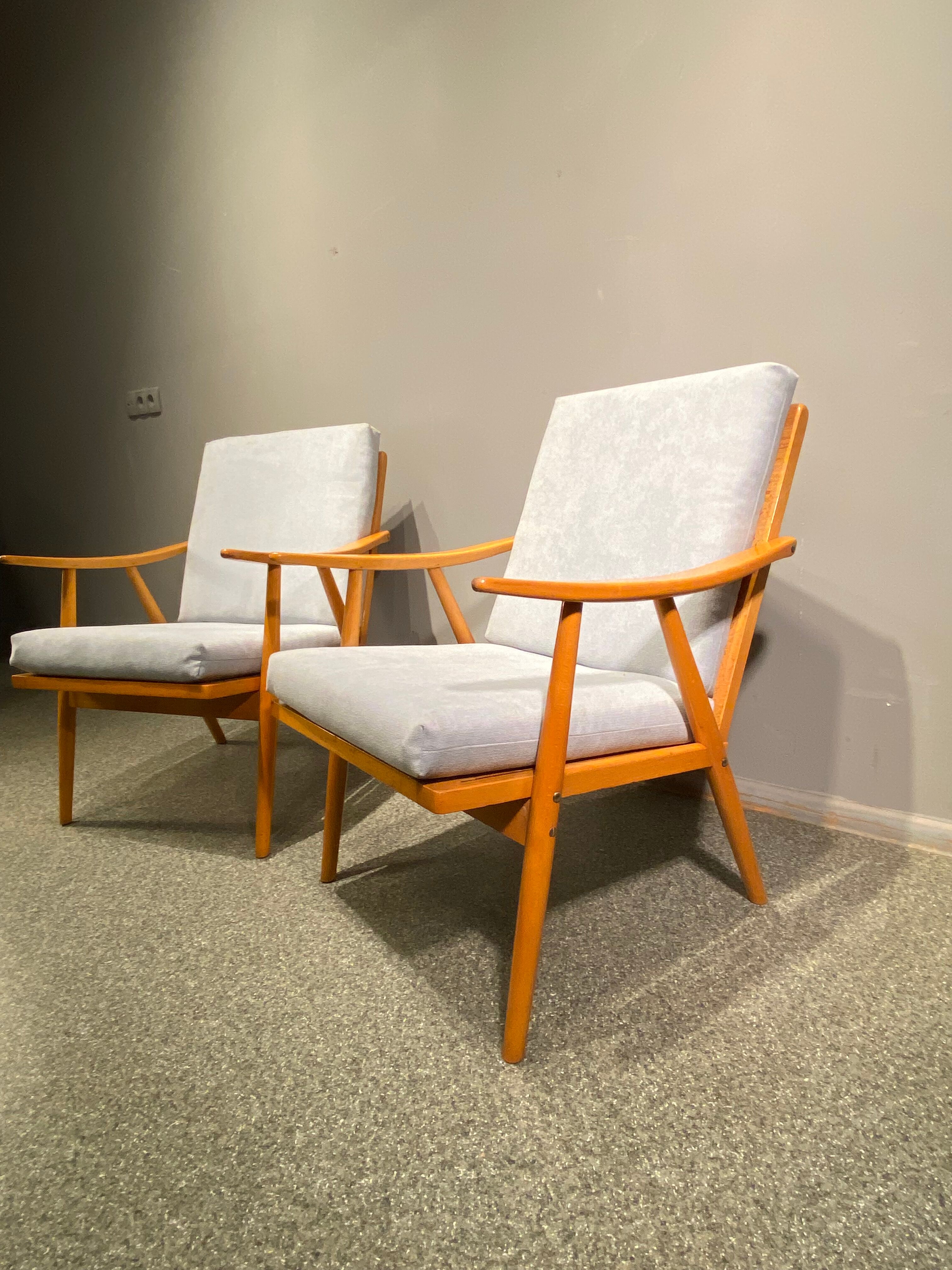 Para lekkich foteli TON Vintage Czechy 60'