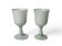 Pair of footed glasses in white opaline from around 1960.