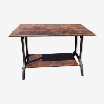 Industrial table with steel base