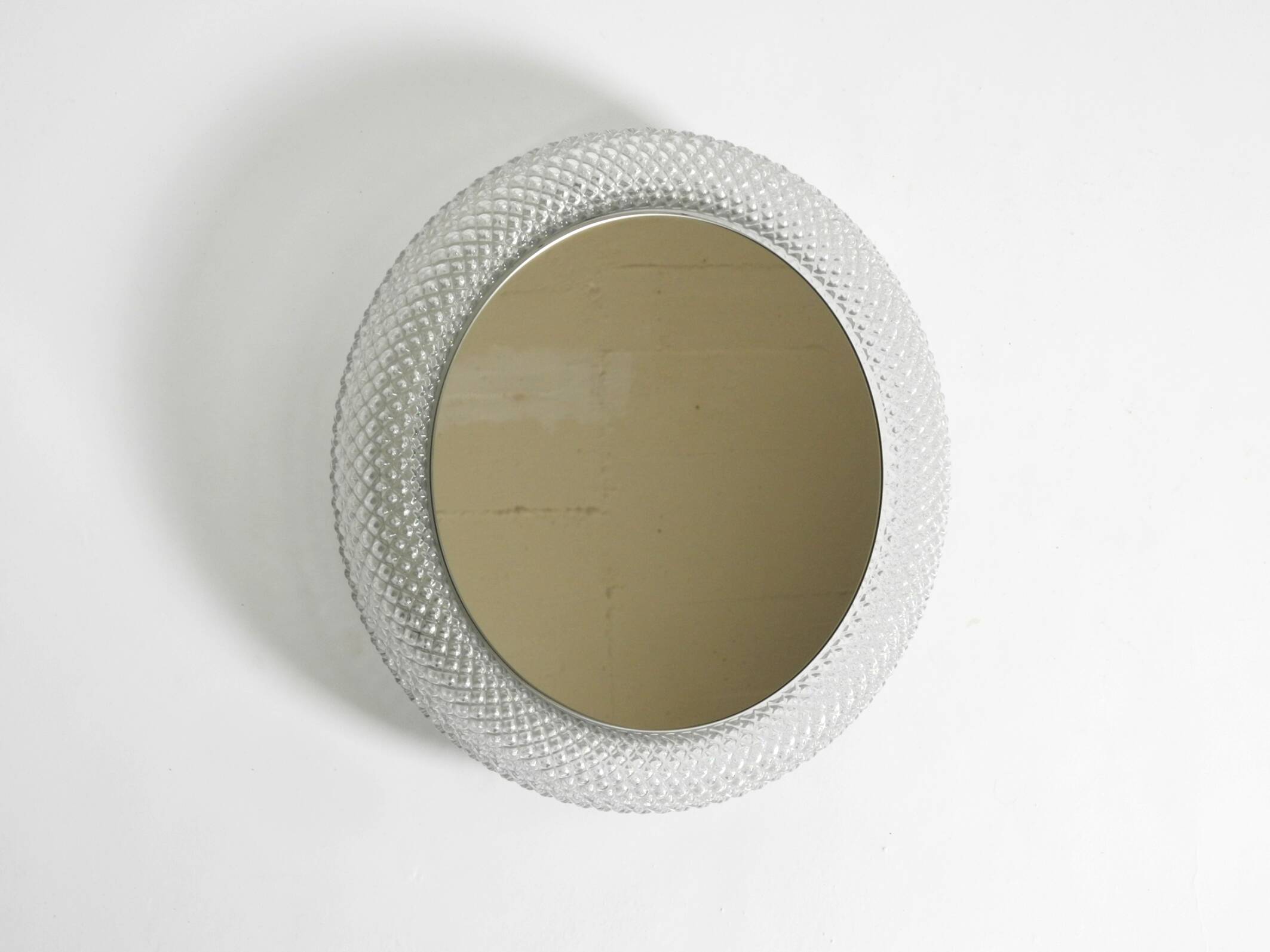 Stunning 1960s illuminated Limburg crystal glass wall mirror